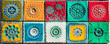 Colorful Ceramic Tiles Souvenirs Handicrafts Lisbon Portugal.