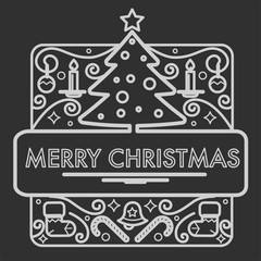 Wall Mural - Merry Christmas and happy new year greeting vector.