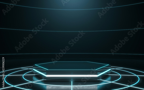 Fotomural Futuristic pedestal for display
