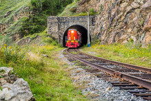 A Train Comes Out The Tunnel