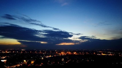 Fototapete - Time lapse of Beautiful twilight.