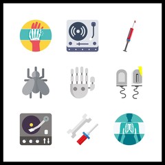 Poster - 9 arm icon. Vector illustration arm set. shocker and mechanics icons for arm works