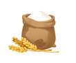vector illustration of a sack of flour and wheat ears