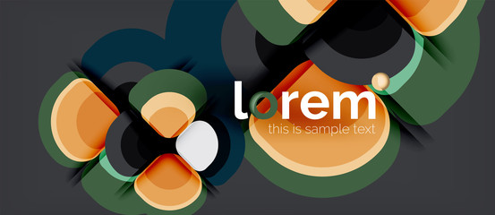 Round triangles geometric shapes composition