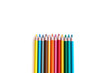 Colored pencils are isolated on a white background. Concept of drawing pencils.