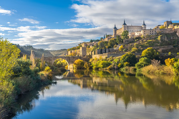 The Alcazar of Toledo from the Alcantara Bridge, Castile-La Mancha, Spain