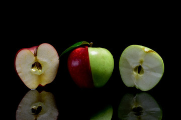 Fresh green Red Apple