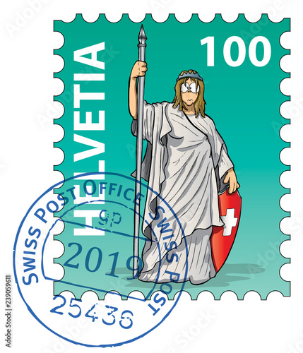 Cuadros en Lienzo Swiss stamp collection: Helvetia