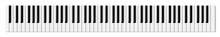 Top View Of Simplified Flat Monochrome Piano Keyboard.