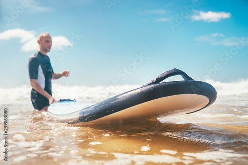 Selective Focus With Wide Open Aperture Of Long Surf Board Selective Focus With Wide Open Aperture Of Long Surf Board