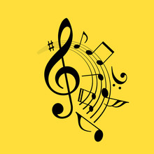 Music Notes Swirl Vector Icon