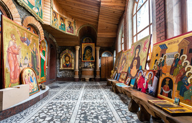 Canvas Print - Hall with christian orthodox icons