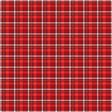 Checkered Plaid Red White Pattern Tablecloth