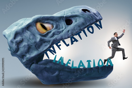 Fotografía Businessman in inflation business concept