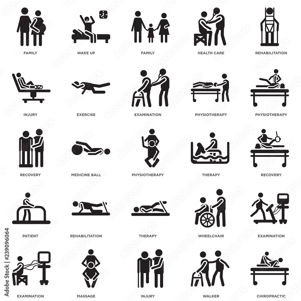 Simple Set of 25 Vector Icon. Contains such Icons as Chiropractic ...