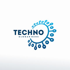 Wall Mural - technology logo designs template, connecting logo symbol template