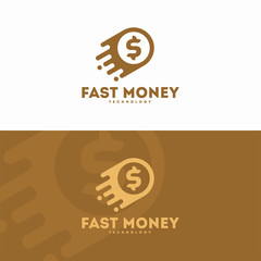Wall Mural - fast pixel money logo template, digital money coin logo concept, logo template icon