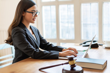 Lawyer business women consultant working with laptop in office.