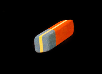 eraser isolated on black background