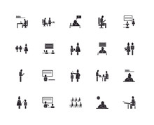 Set Of 20 Icons Such As Drawing, Learning, Classroom, Punishment, Teacher, Student, Slap, Reading, Boring, Icon Pack