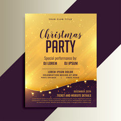 Wall Mural - golden christmas shiny flyer with lights decoration
