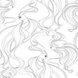 © maritime_m - Seamless pattern with fishes . Black and white vector illustration.