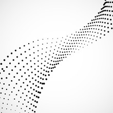 Abstract Halftone Wave, Dotted Background. Halftone Effect