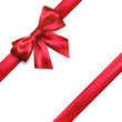 © Ihor - Shiny red silk bow and ribbon on white background. Vector illustration isolated on white background
