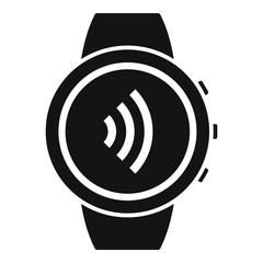 Wall Mural - Round smartwatch icon. Simple illustration of round smartwatch vector icon for web design isolated on white background