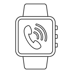 Canvas Print - Receive calling smartwatch icon. Outline receive calling smartwatch vector icon for web design isolated on white background