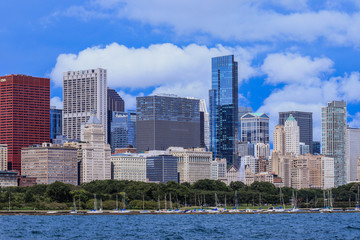  Panoramic Day View to the Chicago Skyline, United States
