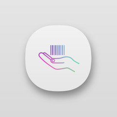 Sticker - Hand holding barcode app icon