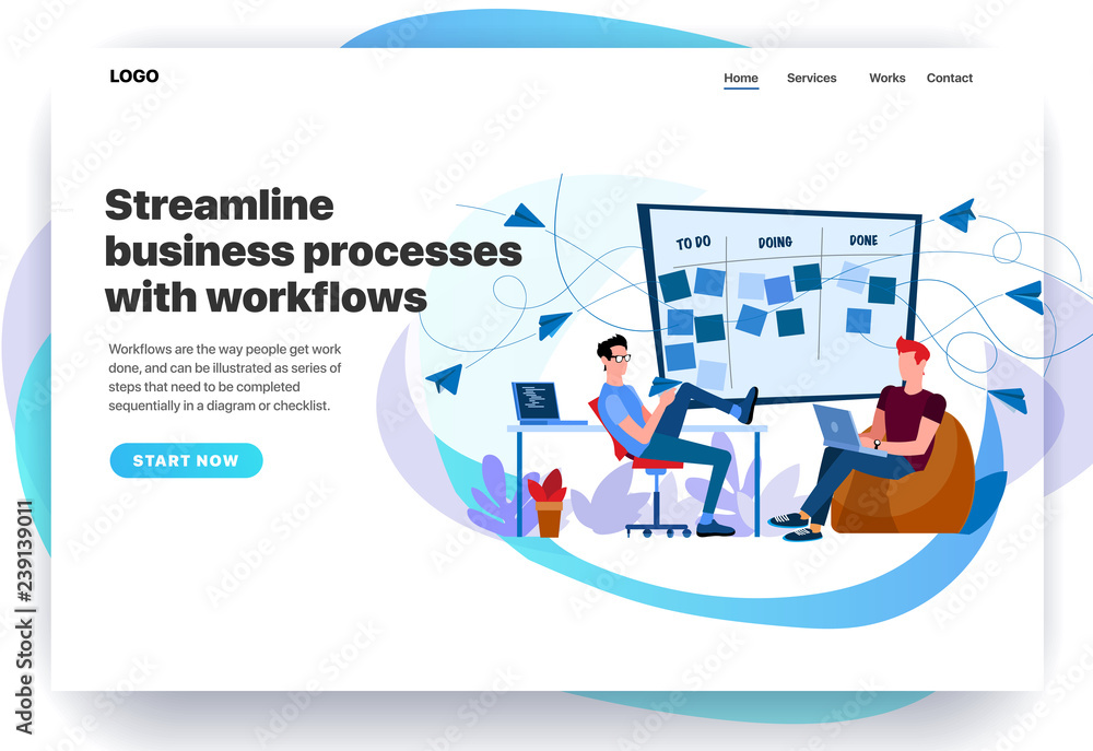 Example Stream Line Task Web Application Web page design templates for streamline business processes with ...