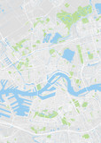 Fototapeta Mapy - City map Rotterdam, color detailed plan, vector illustration