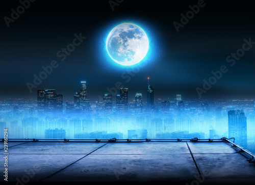Fotomural FULL MOON ROOFTOP background