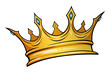 © Sergj - Golden crown mascot with colorful gem stones. Vector illustration isolated on white background. Good for logos, icons, posters, stickers.
