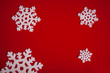 snowflakes on red background , new year background