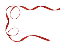 Twisted Red Satin Ribbon In A Border Arrangement