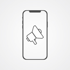 Mobile marketing vector icon sign symbol