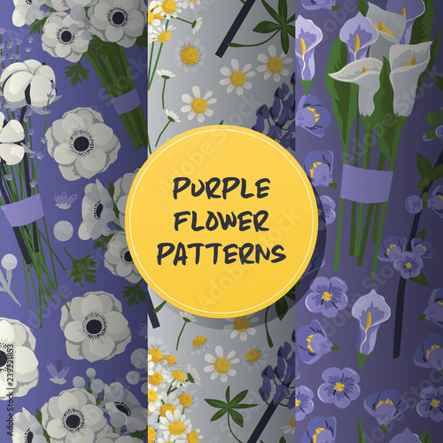 Bouquet seamless pattern vector beautiful floral backdrop with blossom flower...