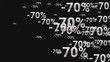 © litvinovaelena86 - Percent Sings on Dark Background. Black Poster with Silver Percent Sings and Snowflakes. Vector Discount Sale Background.