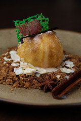 Wall Mural - Apple crumble. Candied apples with crumbs