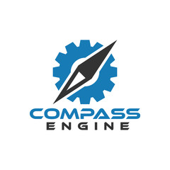 Wall Mural - Compass engine graphic design template