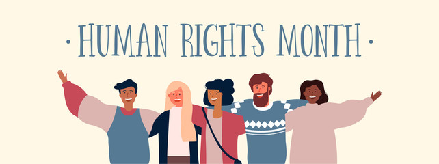 Wall Mural - International Human Rights diverse friend group