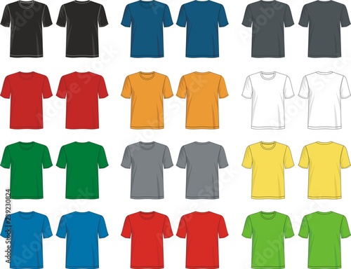 Download Design Vector T Shirt Template Front Back For Men Stock Vector Adobe Stock
