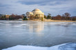 Winter in Washington DC: Jefferson Memoriall at frosty day