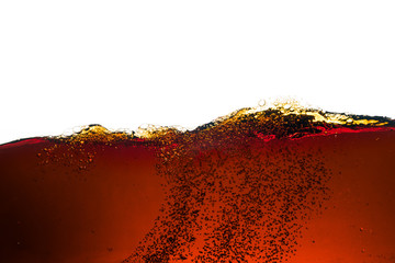 Wall Mural - cola soda with sparkling bubbles isolated on white