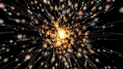 Wall Mural - abstract gold explosion star with gloss and lines background.