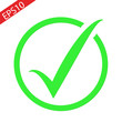 © Javidan - Check mark icon in flat style. Ok, accept vector illustration on white isolated background. Tick business concept.