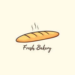 Wall Mural - Baguette Bakery and Dessert Logo, Sign, Icon, Template, Emblem, Flat Vector Design